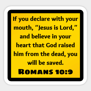 Bible Verse Romans 10:9 Sticker